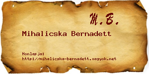 Mihalicska Bernadett névjegykártya